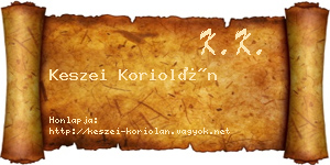 Keszei Koriolán névjegykártya